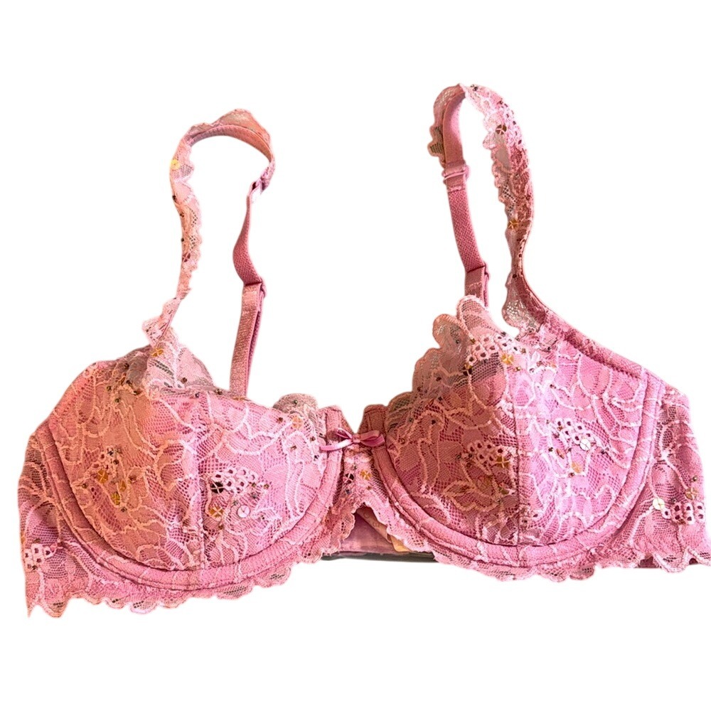 Victoria's Secret Women's Sexy Lace Gem Underwire Bra Pink 34B